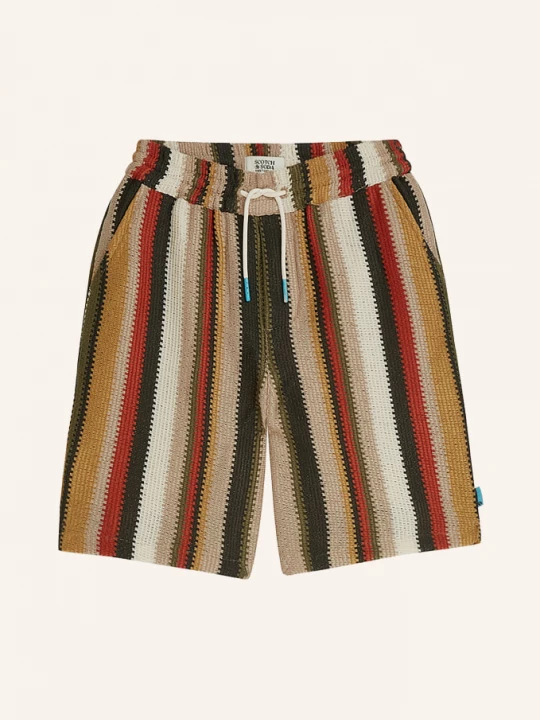 Obrázek produktu Scotch & Soda Háčkované Šortky béžová / tmavě hnědá / tmavě červená