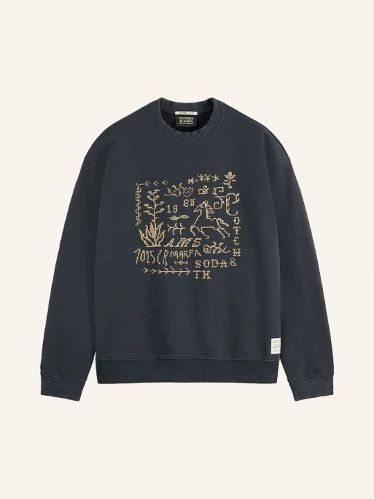 Obrázek produktu Scotch & Soda Mikina tmavě modrá / béžová