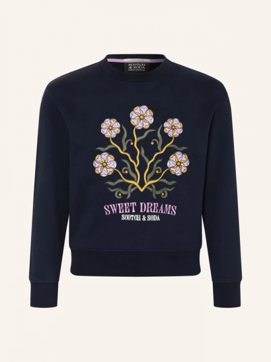 Obrázek produktu Scotch & Soda Mikina tmavě modrá / světle fialová / žlutá