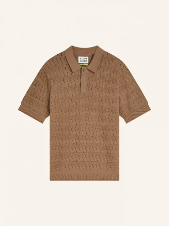 Obrázek produktu Scotch & Soda Pletené Polo Tričko Regular Fit velbloudí