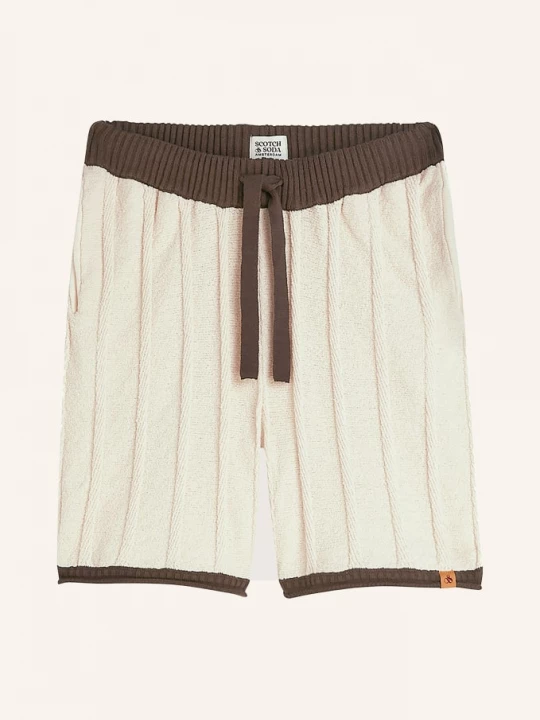 Obrázek produktu Scotch & Soda Pletené Šortky krémová / tmavě hnědá