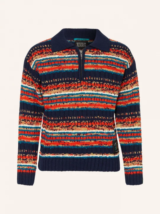 Obrázek produktu Scotch & Soda Svetr tmavě modrá / červená / petrolejová