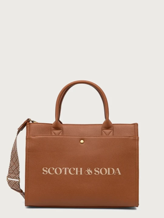 Obrázek produktu Scotch & Soda tote taška z imitace kůže hnědá