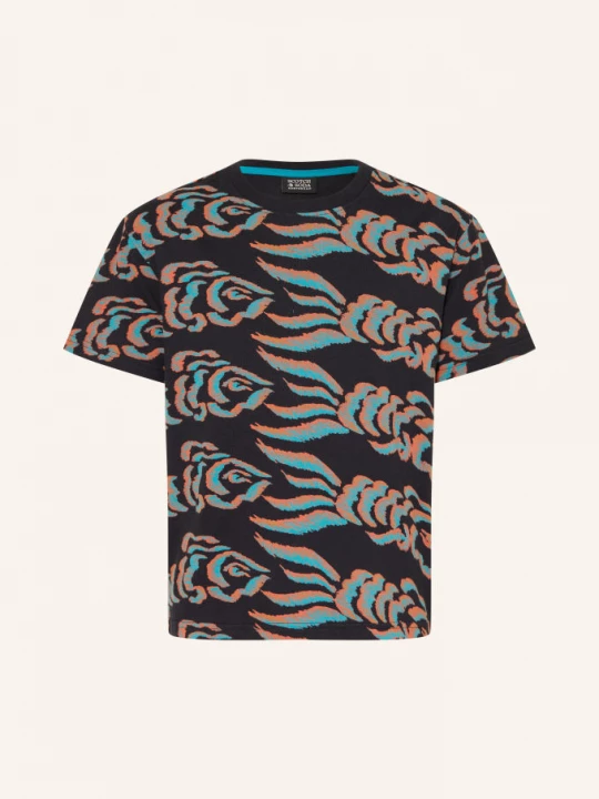 Obrázek produktu Scotch & Soda Tričko černá / lososová / tyrkysová