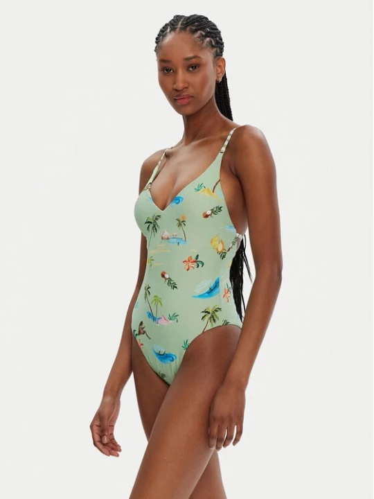 Obrázek produktu Seafolly Jednodílné plavky Isla Palm 11071-216 Zelená