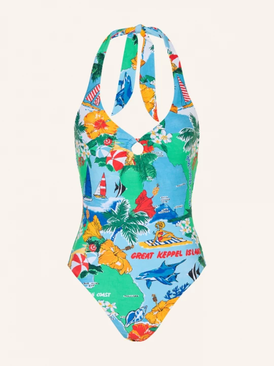 Obrázek produktu Seafolly Plavky S Vázáním Za Krkem Viva Vacation tmavě modrá / červená / zelená