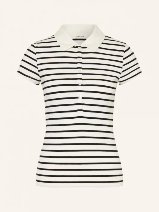 Obrázek produktu Selected Jerseyové Polo Tričko bílá / černá