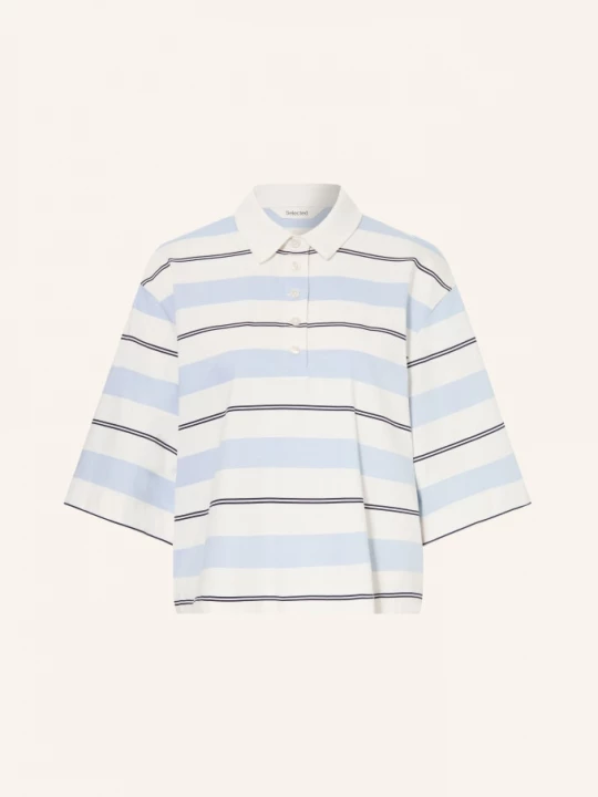 Obrázek produktu Selected Jerseyové Polo Tričko bílá / tmavě modrá / tmavě modrá