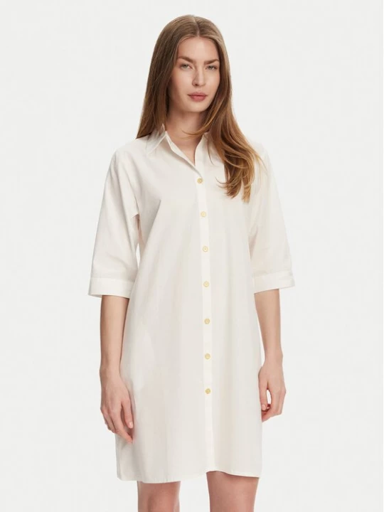 Obrázek produktu Selmark Košilové šaty BM033 Écru Relaxed Fit Krémová