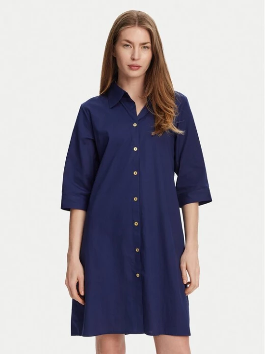 Obrázek produktu Selmark Košilové šaty BM033 Tmavomodrá Relaxed Fit