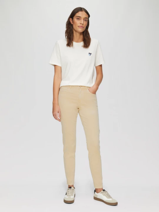 Obrázek produktu Seprané kalhoty se střihem Slim Fit, z bavlněného saténu s.Oliver hnědá