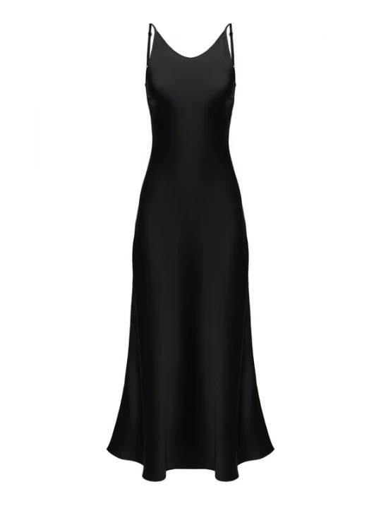 Obrázek produktu Serena Silueta Šaty 'Midi satin slip dress 'Majestic'' černá