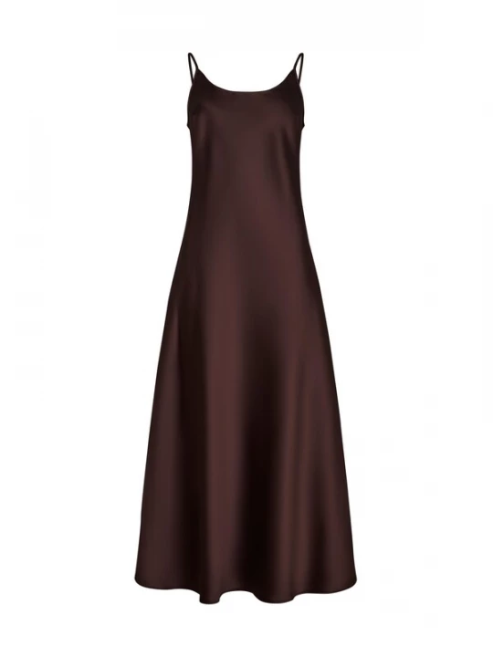 Obrázek produktu Serena Silueta Šaty 'Midi satin slip dress 'Majestic'' čokoládová