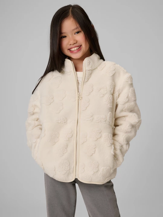 Obrázek produktu Sherpa fleece regular se stojáčkem dívčí - krémový 4F bílý