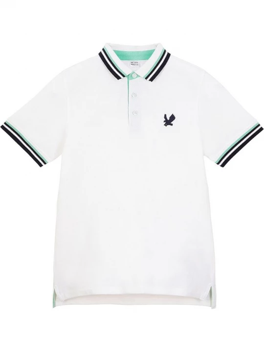 Obrázek produktu Shirt chłopięcy polo z bawełny organicznej pique BonPrix biały