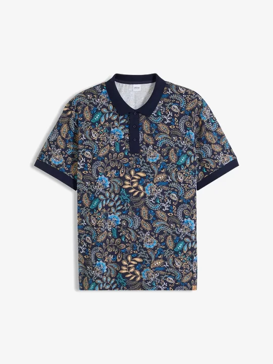 Obrázek produktu Shirt polo z bawełny organicznej, krótki rękaw BonPrix niebieski