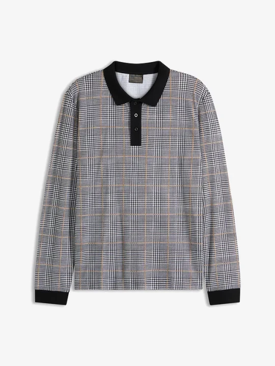Obrázek produktu Shirt polo z długim rękawem, z bawełny organicznej pique BonPrix czarny