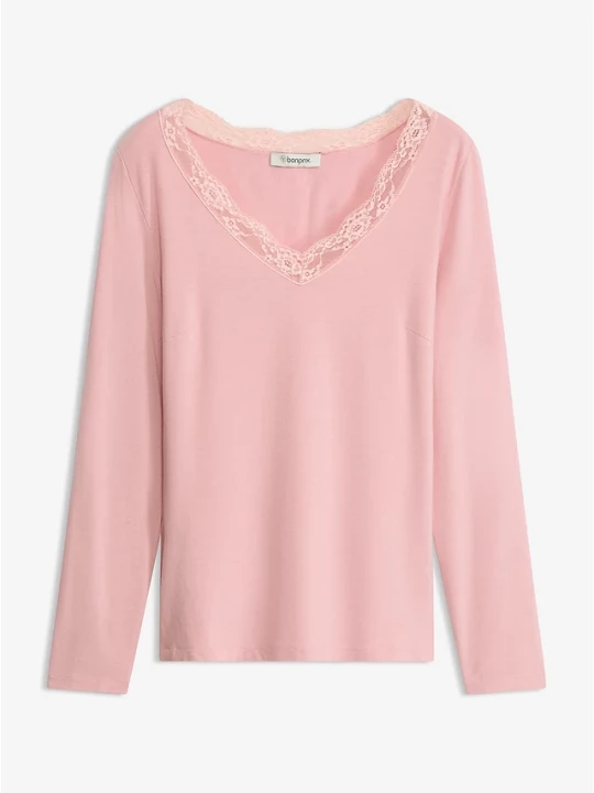 Obrázek produktu Shirt z długim rękawem BonPrix różowy