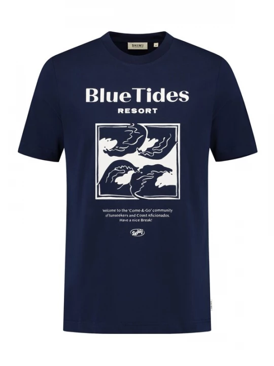 Obrázek produktu Shiwi Tričko 'Liam Blue Tides'  námořnická modř / bílá