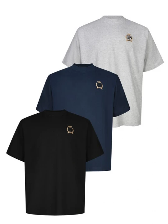 Obrázek produktu SikSilk Tričko námořnická modř / zlatá / šedý melír / černá