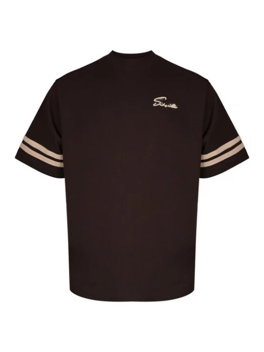Obrázek produktu SikSilk Tričko 'Script' koňaková / tmavě hnědá