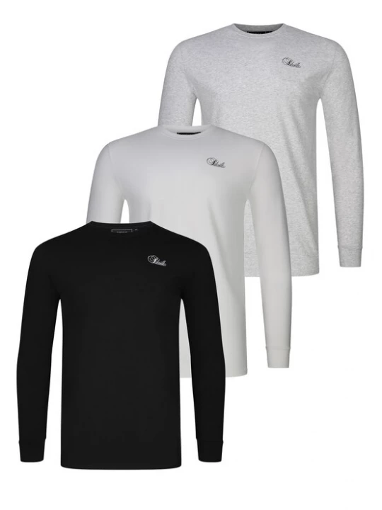 Obrázek produktu SikSilk Tričko šedý melír / černá / bílá