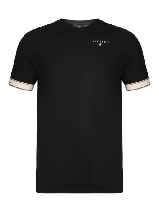 Obrázek produktu SikSilk Tričko 'Tech' tmavě hnědá / zlatě žlutá / černá / bílá