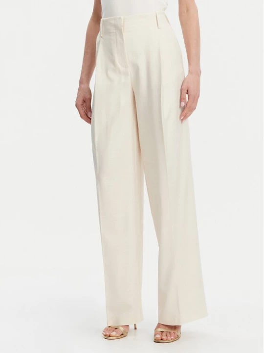 Obrázek produktu Simona Corsellini Kalhoty z materiálu P25CPPA01901 Écru Relaxed Fit Krémová