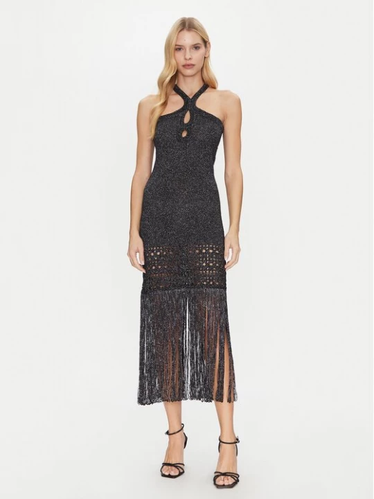 Obrázek produktu Simona Corsellini Úpletové šaty P25CPABO0401 Černá Slim Fit