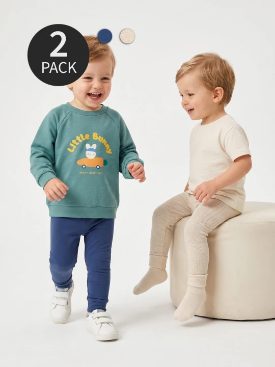 Obrázek produktu Sinsay - Bawełniane legginsy 2 pack - beżowy