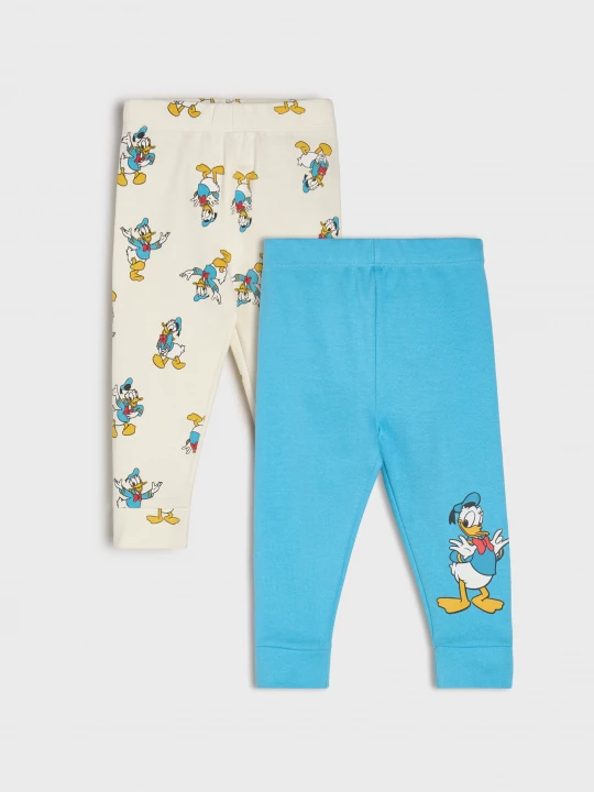 Obrázek produktu Sinsay - Bawełniane legginsy 2 pack Donald Duck - kremowy