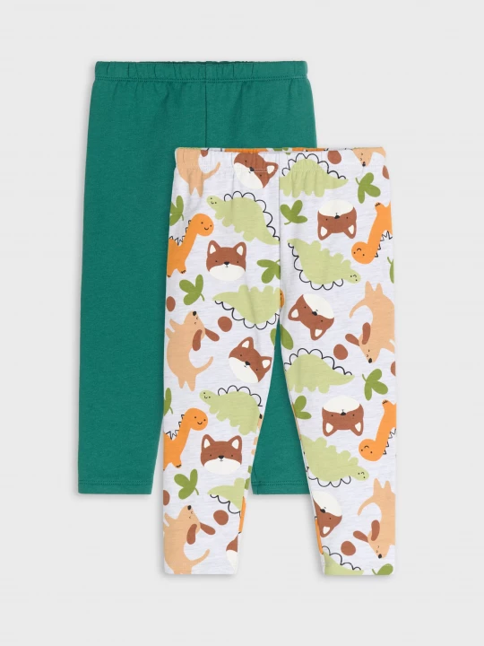 Obrázek produktu Sinsay - Bawełniane legginsy 2 pack - green spruce