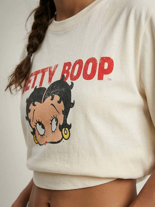Obrázek produktu Sinsay - Bavlněná košilka s potiskem Betty Boop - žlutá