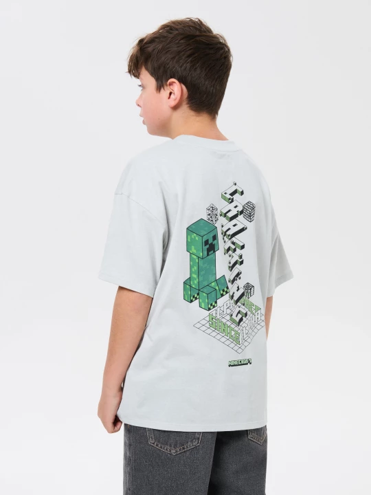 Obrázek produktu Sinsay - Bawełniana koszulka z nadrukiem Minecraft - szary