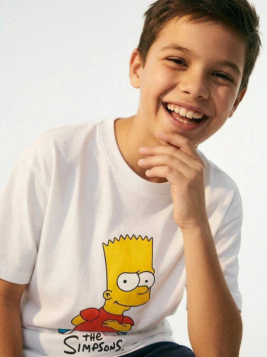 Obrázek produktu Sinsay - Bawełniana koszulka z nadrukiem The Simpsons - kremowy