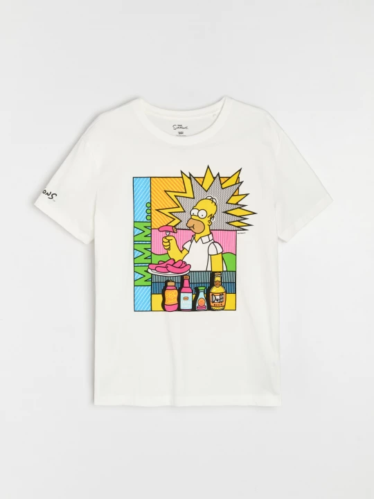 Obrázek produktu Sinsay - Bavlněná košilka s potiskem The Simpsons - krémová