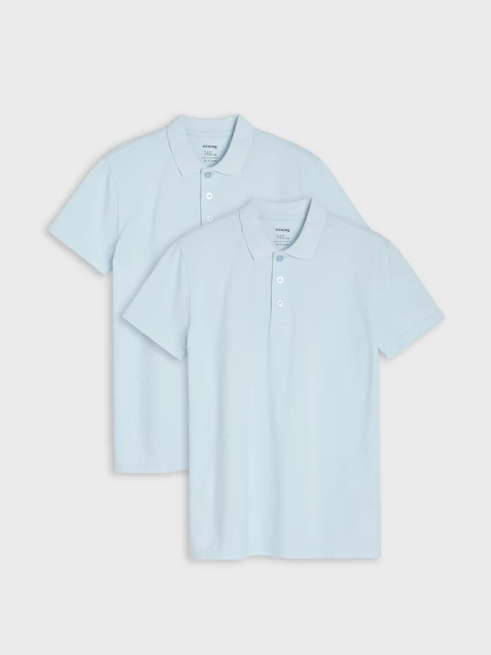 Obrázek produktu Sinsay - Bawełniane koszulki polo 2 pack - błękitny