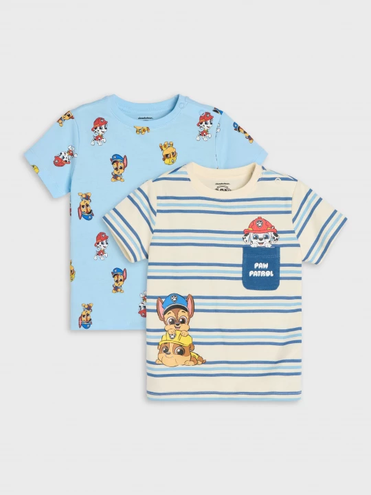 Obrázek produktu Sinsay - Bawełniane koszulki z nadrukiem 2 pack PAW Patrol - beżowy