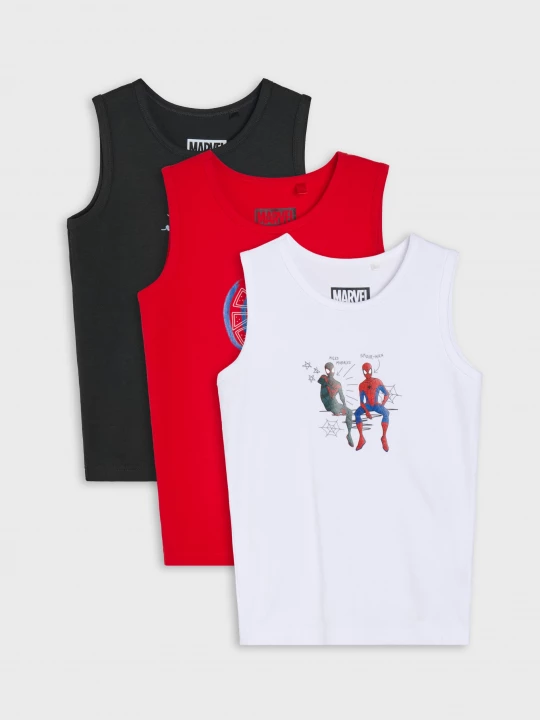 Obrázek produktu Sinsay - Bawełniane podkoszulki z nadrukiem Spider-Man 3 pack - wielobarwny