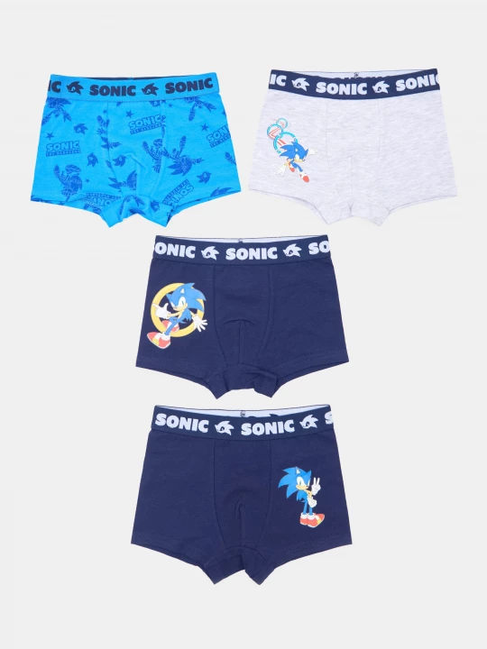 Obrázek produktu Sinsay - Bawełniane bokserki z nadrukiem 4 pack Sonic the Hedgehog - niebieski