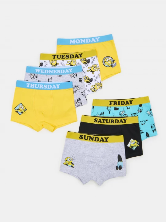 Obrázek produktu Sinsay - Bawełniane bokserki z nadrukiem Minions 7 pack - wielobarwny