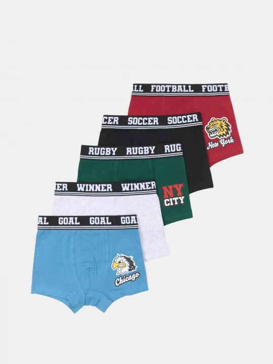 Obrázek produktu Sinsay - Bawełniane bokserki z nadrukiem sportowym 5 pack - wielobarwny