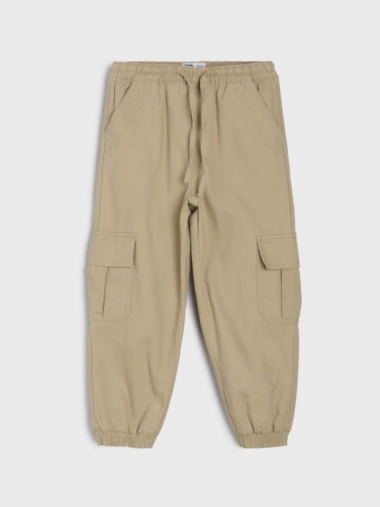 Obrázek produktu Sinsay - Bawełniane jeansy jogger cargo comfort - beżowy