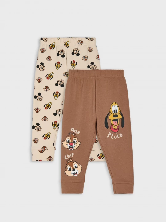 Obrázek produktu Sinsay - Bawełniane spodnie z nadrukiem Disney 2 Pack - brązowy