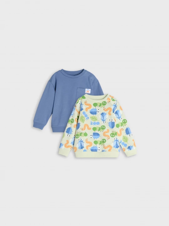 Obrázek produktu Sinsay - Bawełniane bluzy crewneck 2 pack - mid blue