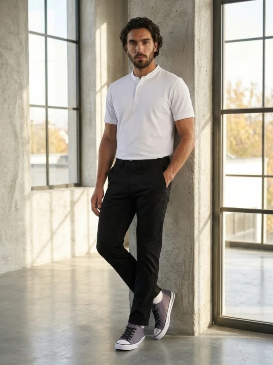 Obrázek produktu Sinsay - Bavlněné slim chino kalhoty - černá