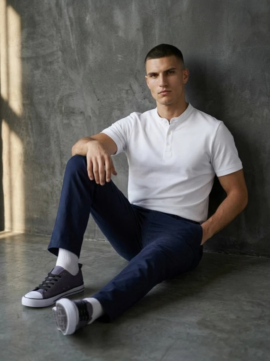 Obrázek produktu Sinsay - Bavlněné slim chino kalhoty - námořnická modrá