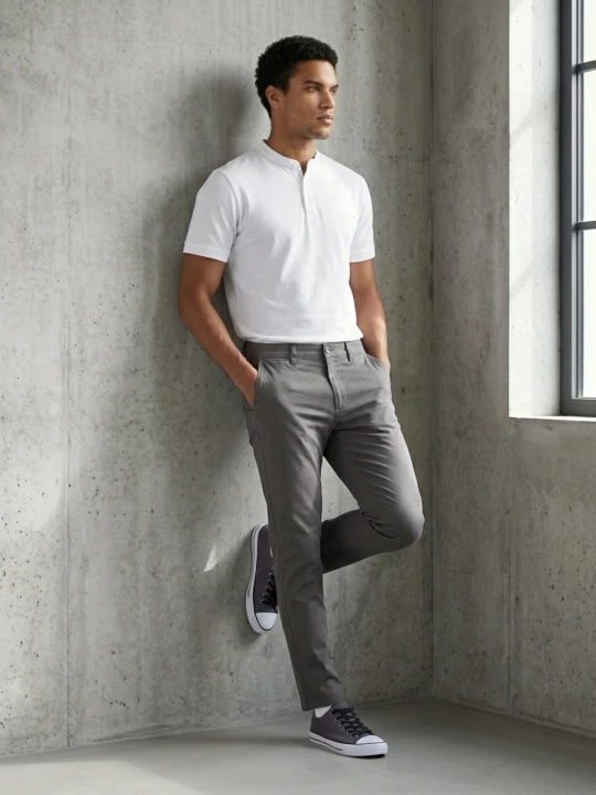 Obrázek produktu Sinsay - Bavlněné slim chino kalhoty - šedá