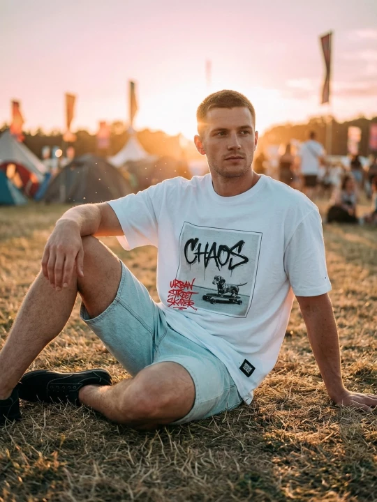 Obrázek produktu Sinsay - Bavlněné tričko comfort fit s potiskem - bílá