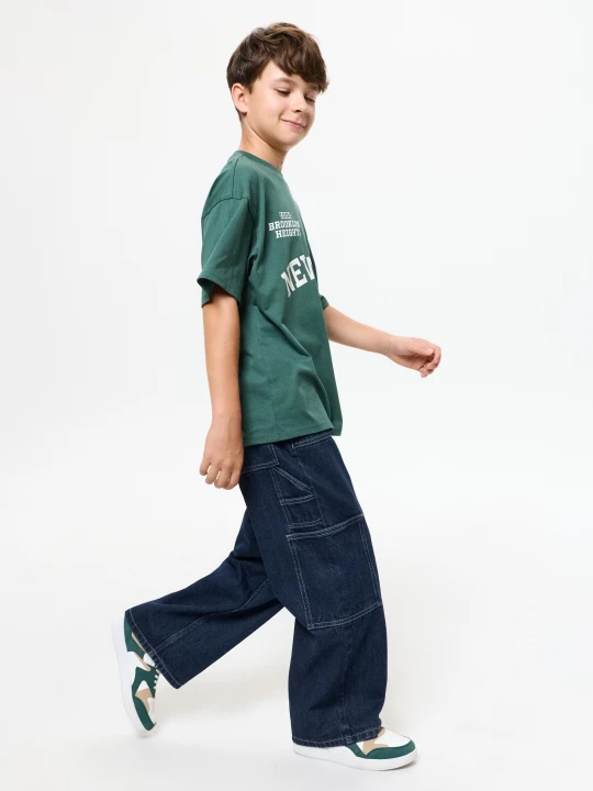Obrázek produktu Sinsay - Bawełniane jeansy wide leg - niebieski